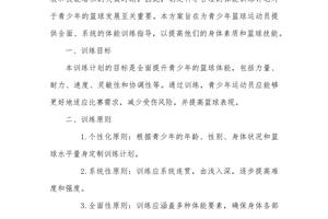  如何为青少年设计个性化的篮球训练方案：科学规划与实践指南